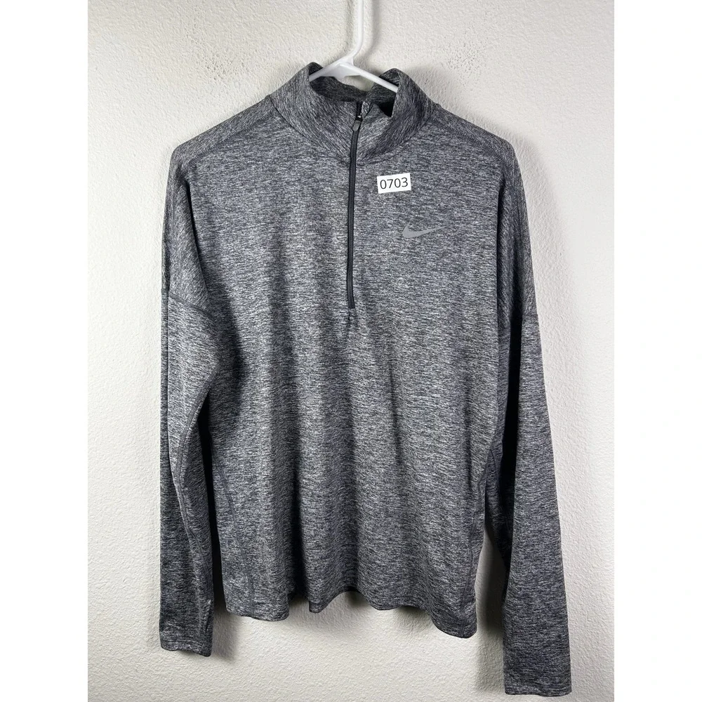 Nike Running Womens Dri-FIT Gray Quarter Zip Pullover Jacket Size Medium